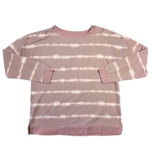 Maurices Tie Dye Crewneck Sweatshirt Pink Shoulder Accent L Lounge Preppy Boho